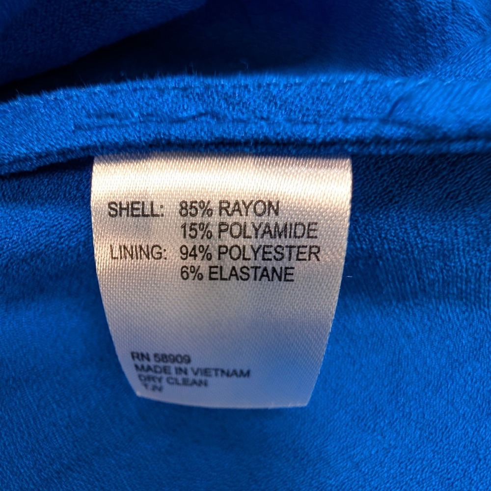 Alex Marie Royal Blue Wrap Dress Puff Sleeve V-Neck Cocktail Wedding Size 4 - Picture 13 of 14